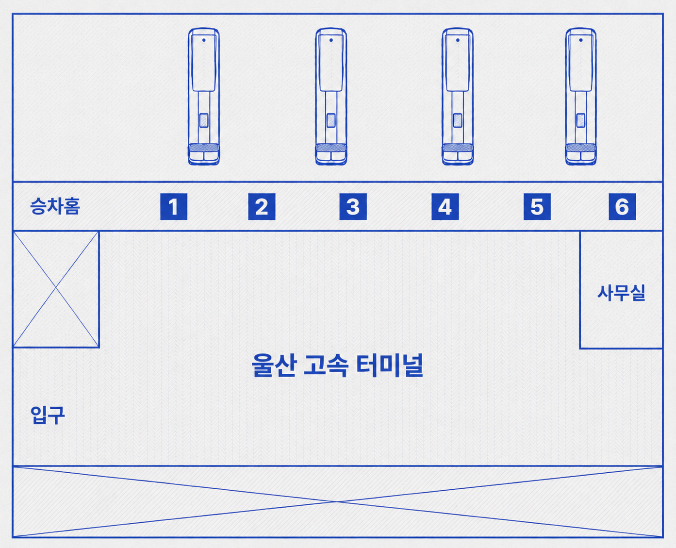 울산터미널 승차홈 안내